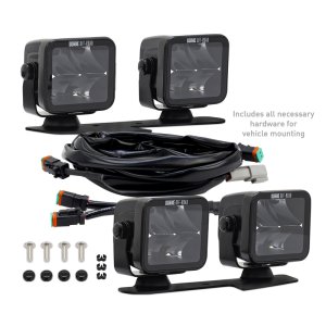 Ford Bronco Light Pods - Ditch - Borne Off-Road - 3x3 Spot Upfit, 4-piece - `21-`27